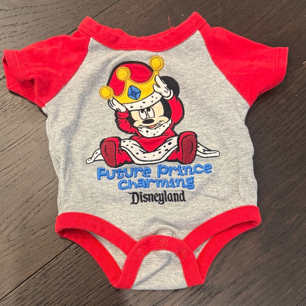 Disneyland Mickey Mouse Red and Gray Bodysuit